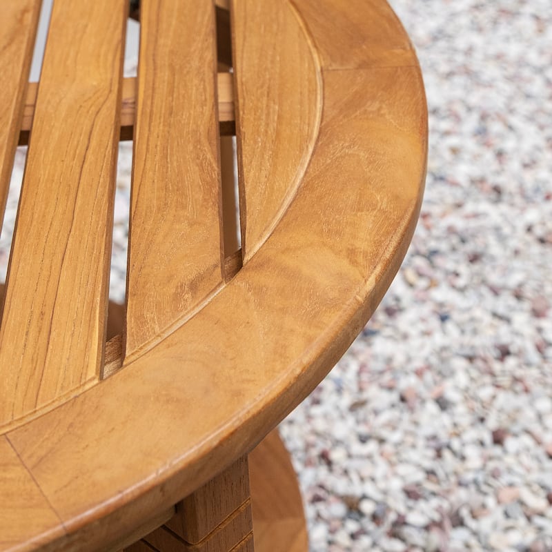 Cambridge Casual Camden 3-Piece Solid Teak Wood Outdoor Wicker Rocking Chair Set with Padded Woven Seat