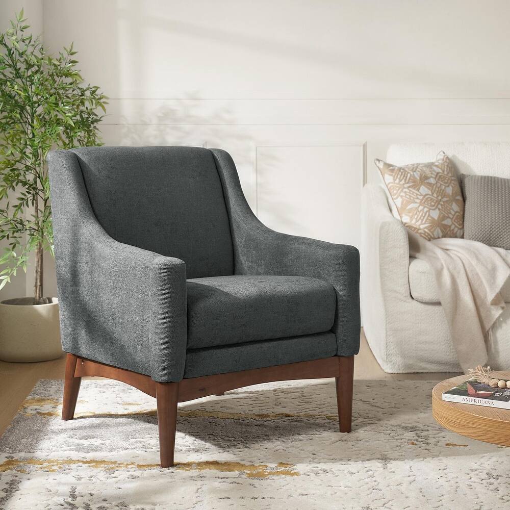 Francis Mid-Century Modern Living Room Armchair with Recessed Arms Arms by HULALA HOME