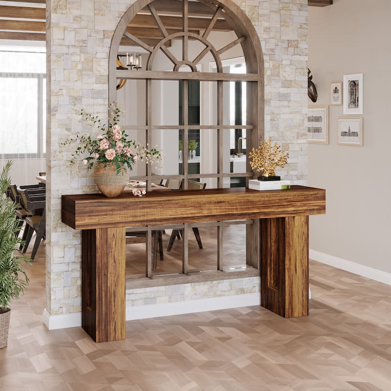 63-inch Long Wooden Sofa Console Hallway Table for Entryway
