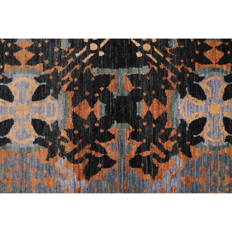 ECARPETGALLERY Hand-knotted Signature Collection Black Wool Rug - 10'1 x 11'0