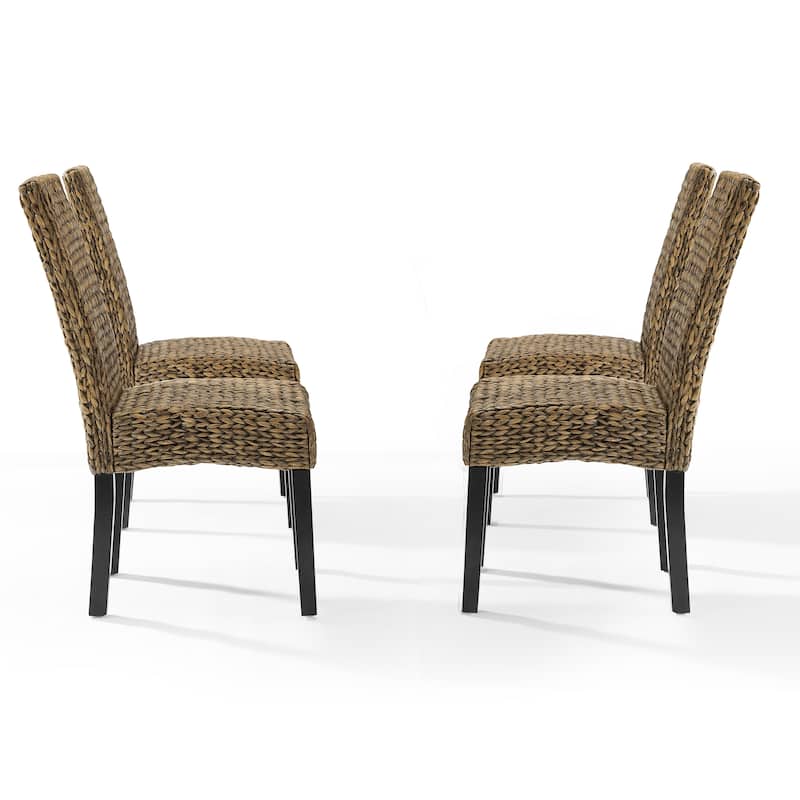 Crosley Edgewater Water Hyacinth Seagrass/ Wood Dining Chair (Set of 4) - 24"x18.75"x37.38"
