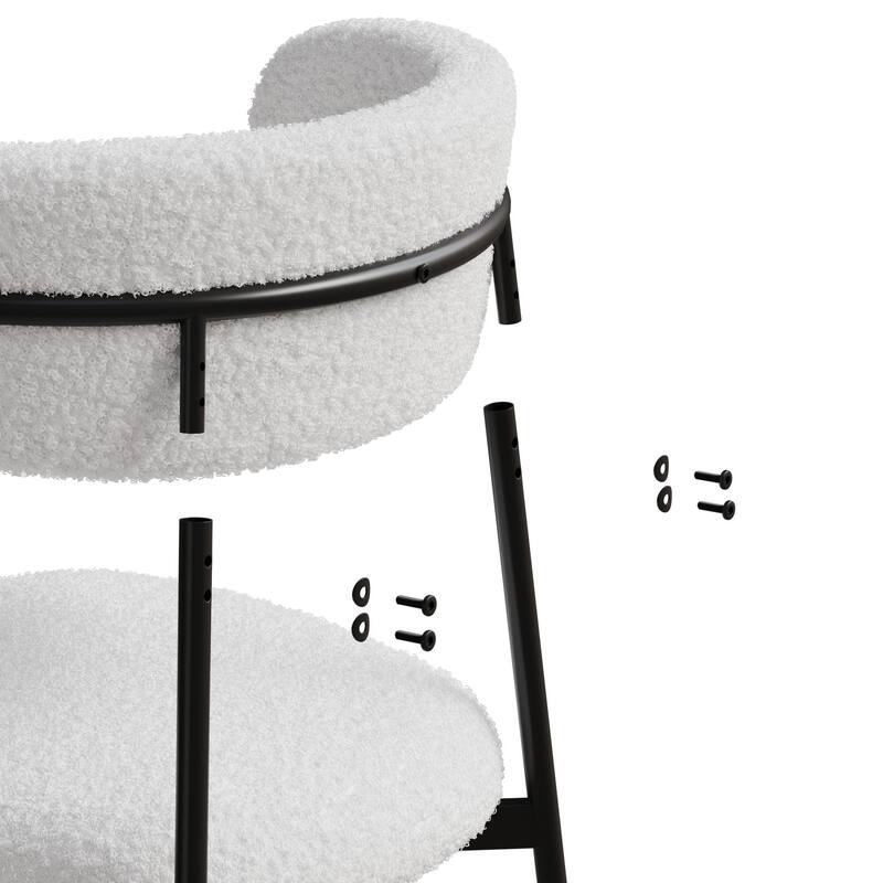 Modern Teddy Velvet 4 Piece Kitchen Dining Chair Set with Cushions, Metal Legs for Dining Room Kitchen Living Room Bedroom