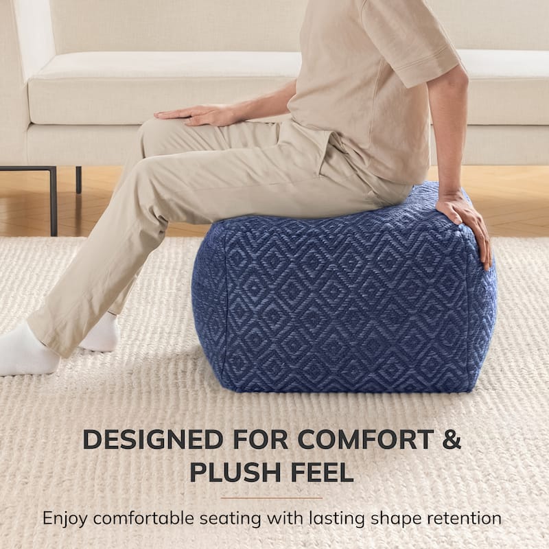Jani 22-inch Ottoman Pouf - Handcrafted Handmade Ottoman for Seating, Footrest, Home Decor for Living Room, Bedroom