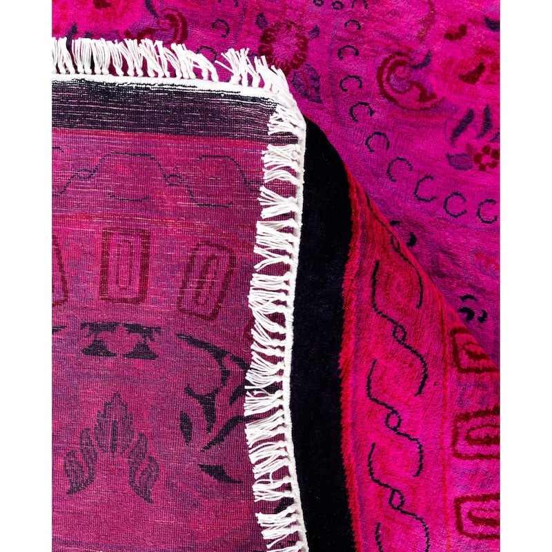 Overdyed One-of-a-Kind Hand-Knotted Area Rug - Pink - 8' 1" x 8' 1"