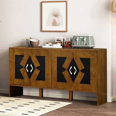60" Mid Century Modern Sideboard Buffet Cabinet with Storage for Stylish Home Organization