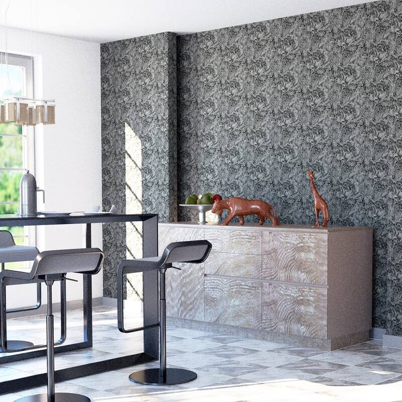 Arthouse Osgood Charcoal Marbled Wallpaper