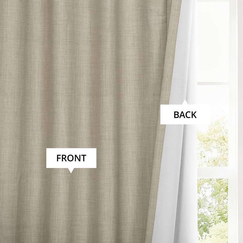 Exclusive Fabrics Solid Performance Linen French Pleated Thermal Blackout Curtains for Bedroom & Living Room Curtains (1 Panel)