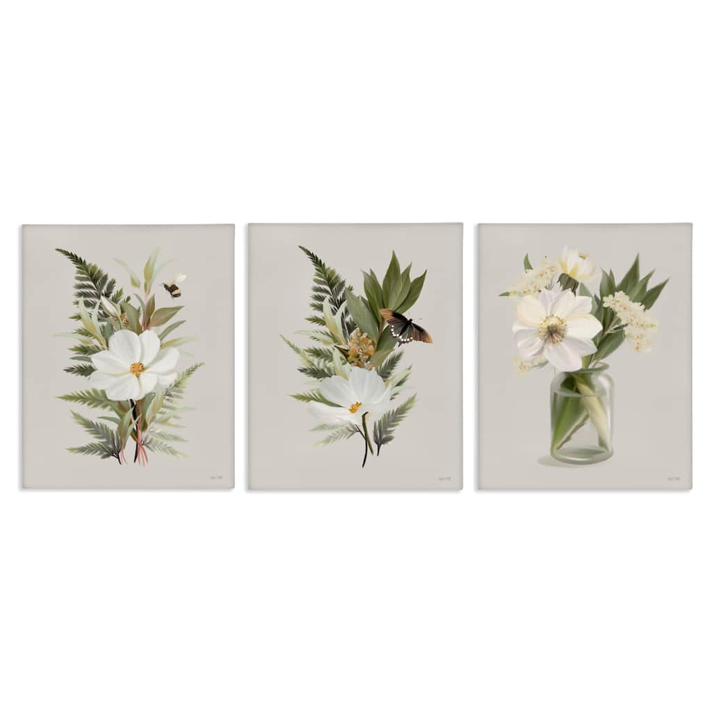 Stupell Country Magnolia Bundles Canvas Wall Art Design By House Fenway (Set of 3)