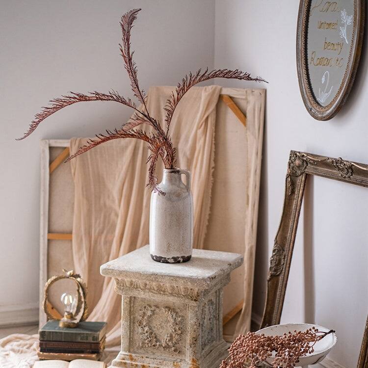 RusticReach Tall Red Brown Artificial Fern Leaf Stem 48" Tall