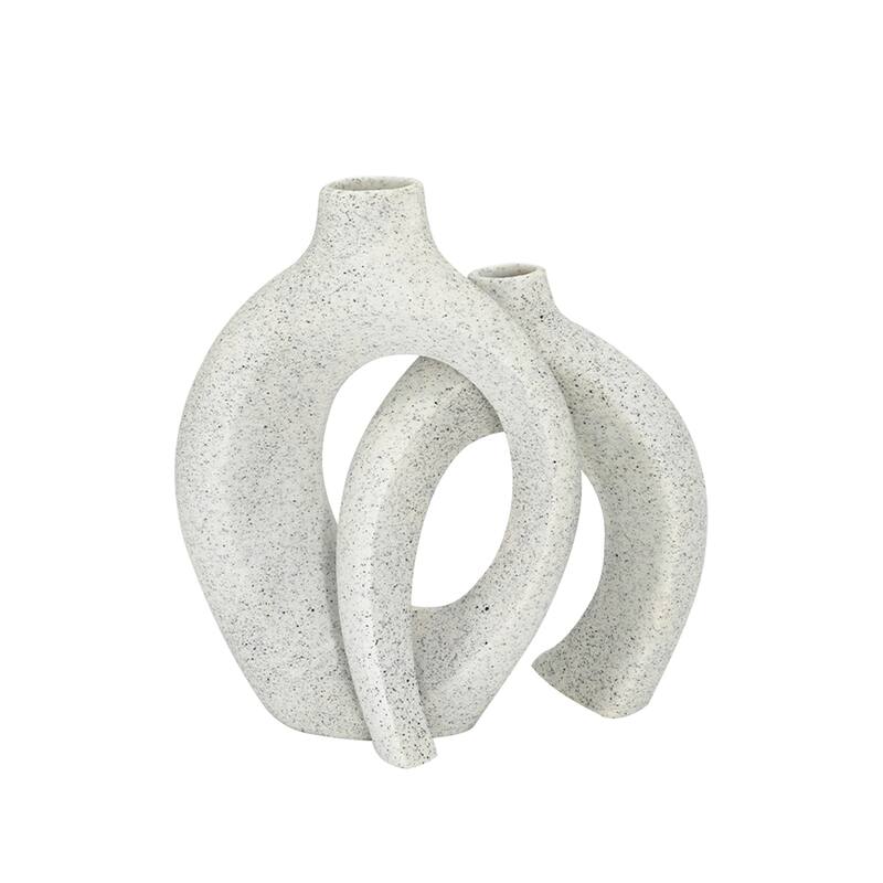Off White Hollow Resin Vase (Set of 2)