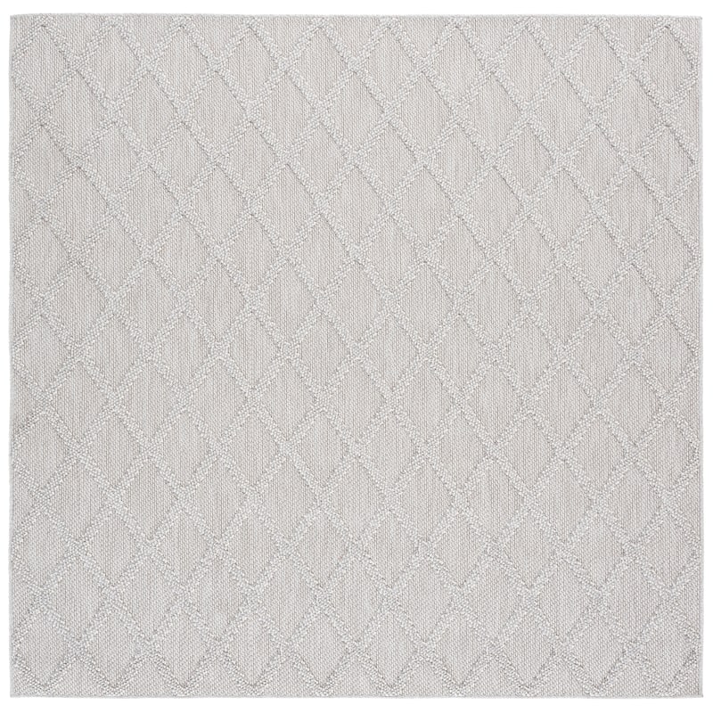 SAFAVIEH Highland Inesa Trellis Rug - 6'7" Square - Light Grey/Ivory