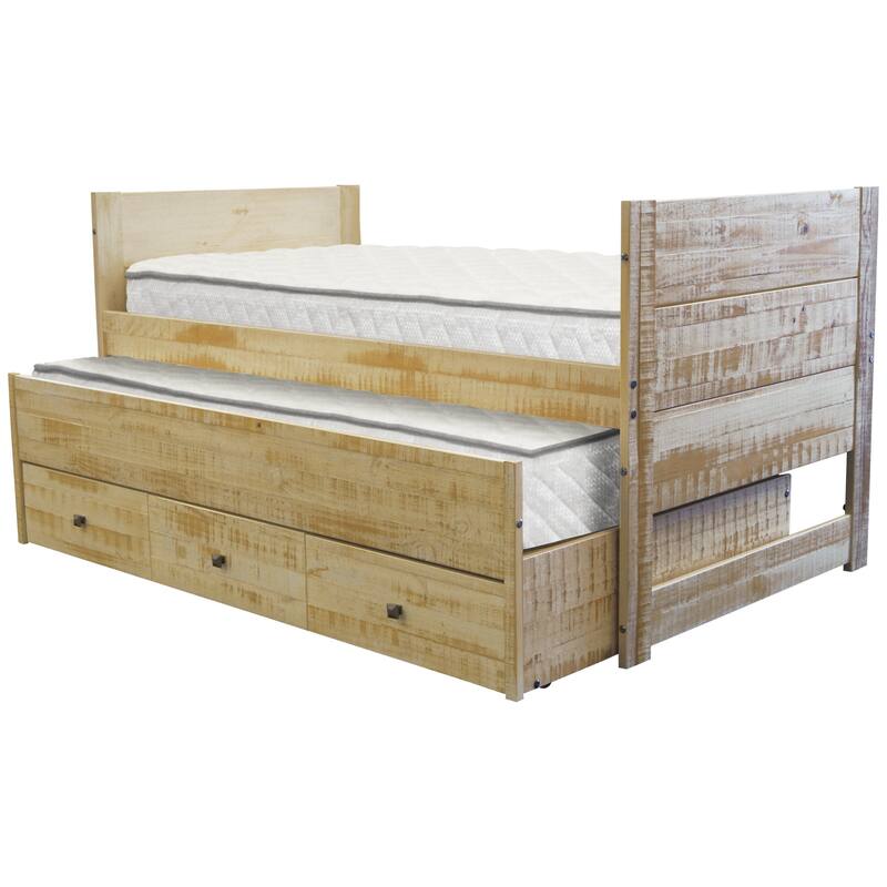 Taylor & Olive Begonia Twin Bed with Twin Trundle & 3 Built in Drawers