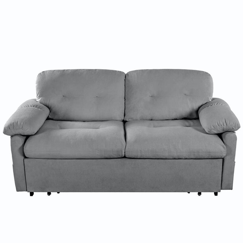 71.65" Chenille 3-in-1 Convertible Sleeper Sofa Bed with Storage Pocket