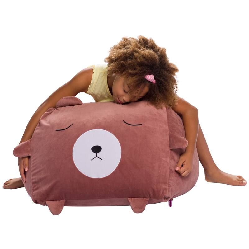 Stuffed Animal Storage Bean Bag Chair Cover only for Kids, Toy Holder