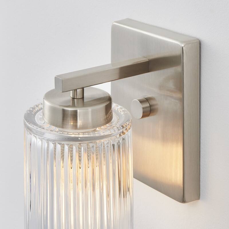 KAWOTI 8.6"H Contemporary Bathroom Vanity Light with Flutted Glass