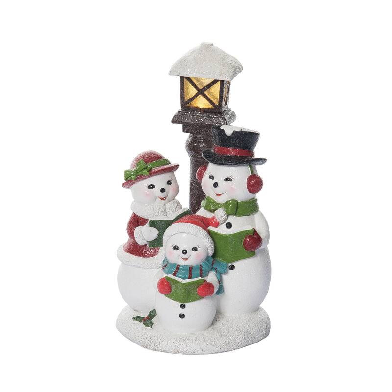 Transpac Resin 10.25 in. Multicolor Christmas Caroling Snowman Figurine