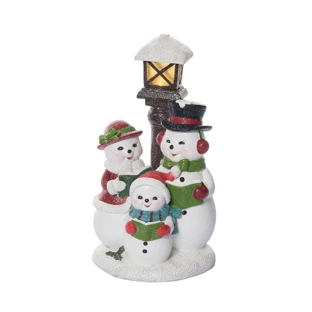 Transpac Resin 10.25 in. Multicolor Christmas Caroling Snowman Figurine