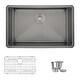 preview thumbnail 1 of 15, STYLISH 30 inch Graphite Black Stainless Steel 16G Undermount Kitchen Sink - 30" x 18" x 9" Graphite Black