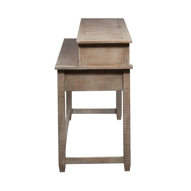 Parkland Falls Weathered Taupe Console Bar Table with Charging Station