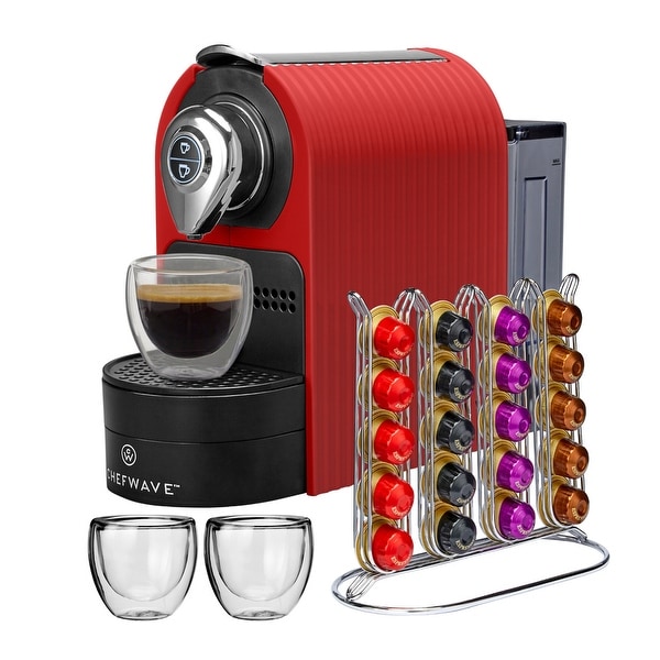 ChefWave Espresso Machine for Nespresso Compatible Capsule Bundle - 5.9" x 12.8" x 9.8". Opens flyout.