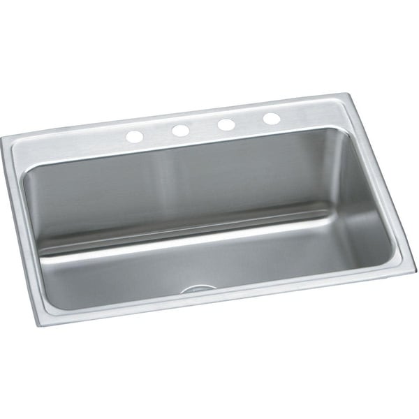 Elkay DLR312212 Gourmet 31" Single Basin 18-Gauge Stainless Steel Kitchen Sink for Drop In Installations with SoundGuard