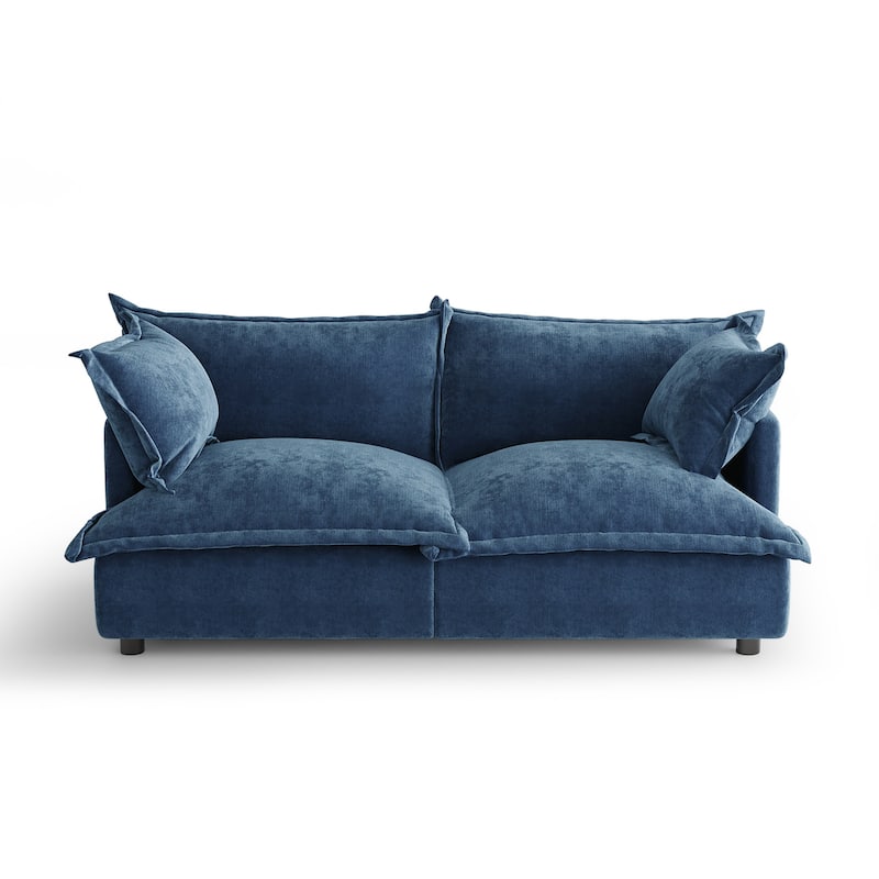 80"W Upholstered Chenille Comfy Cloud Couch Modular Sectional Sofa