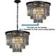 preview thumbnail 7 of 6, 6-Lights Modern 3-Tier Round Fringe Crystal Chandelier - W 20"