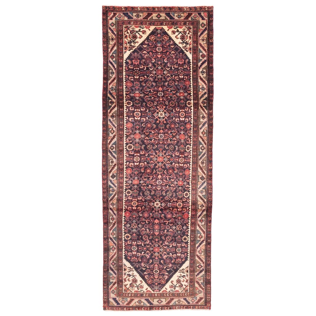 ECARPETGALLERY Hand-knotted Andelz Dark Navy Wool Rug - 3'7 x 10'0