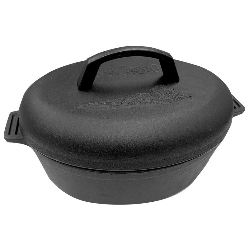 Bayou Classic Oval Fryer with Griddle Lid, 6 qt