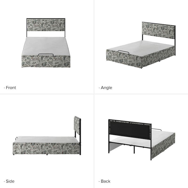 Oliver Modern Washable Slipcover Bed Upholstered Metal by HULALA HOME