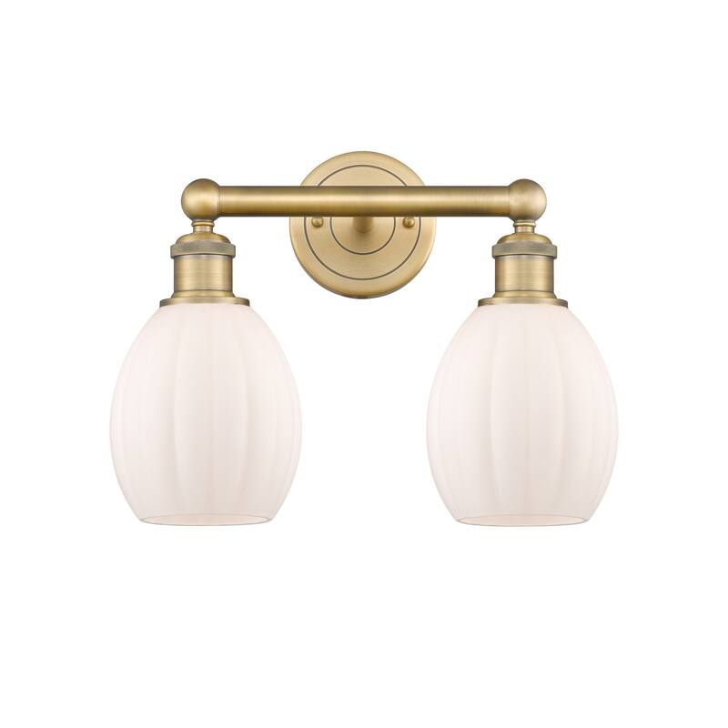 Innovations Lighting 616-2W-13-15 Eaton Vanity Eaton 2 Light 15" Wide - Brushed Brass / Matte White