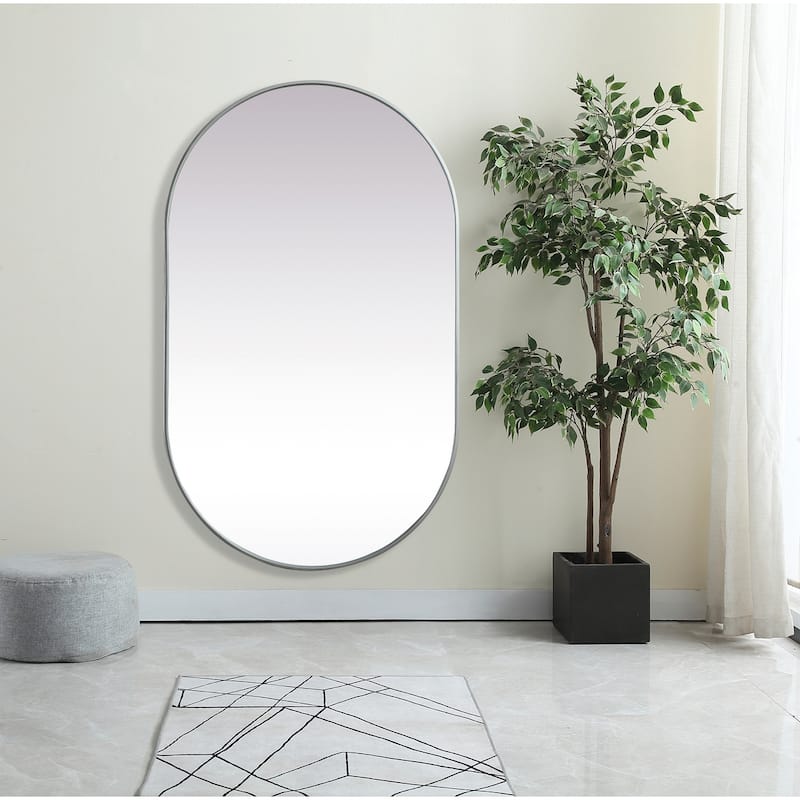 Indigo Home Metal Frame Oval Mirror 36x60 Inch