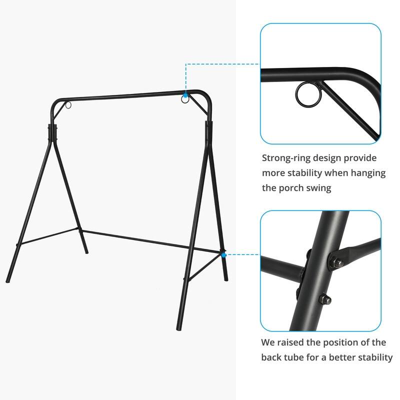 Metal Patio Swing Stand Black Frame