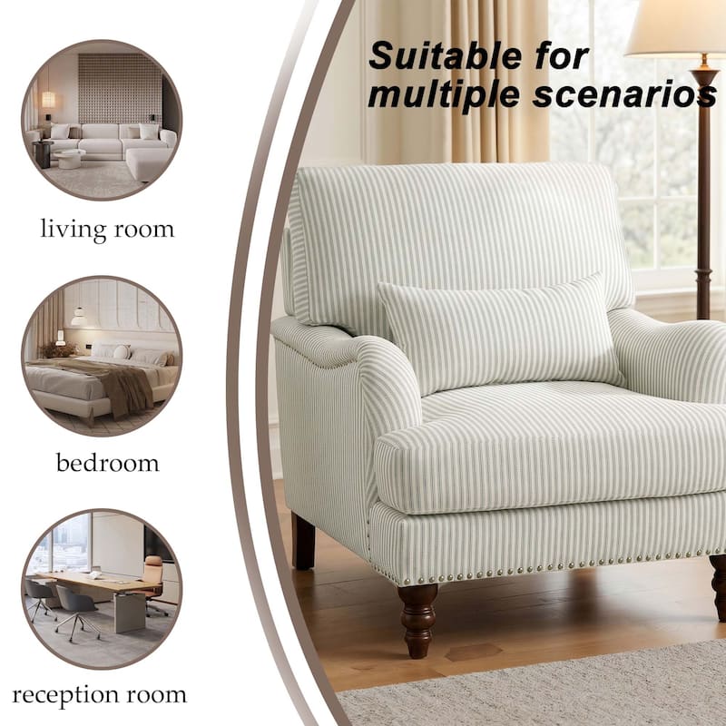 Set of 2 Mid Century Chenille Upholstered Accent Chairs