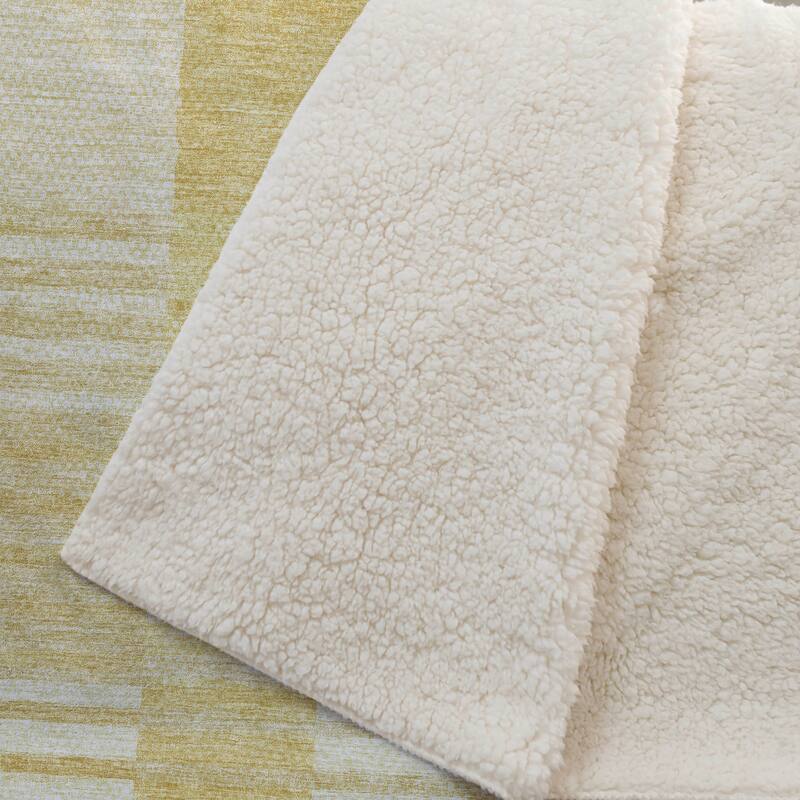 Premium Machine Washable Contemporary Sherpa Throw Blanket