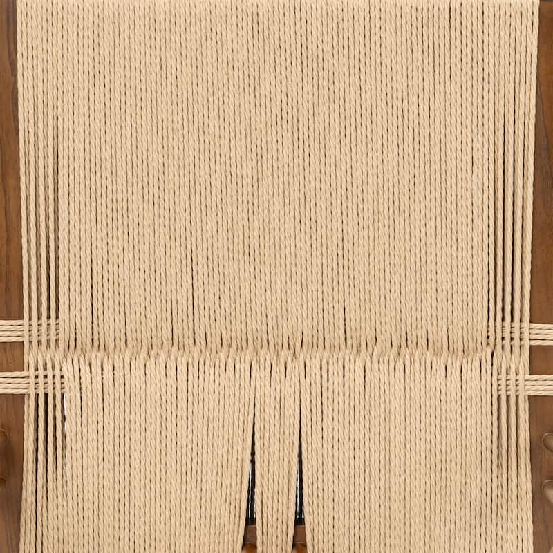 Poly & Bark Ferrara Dining Chair - Wood Frame with Handwoven Hemp Cord Seat