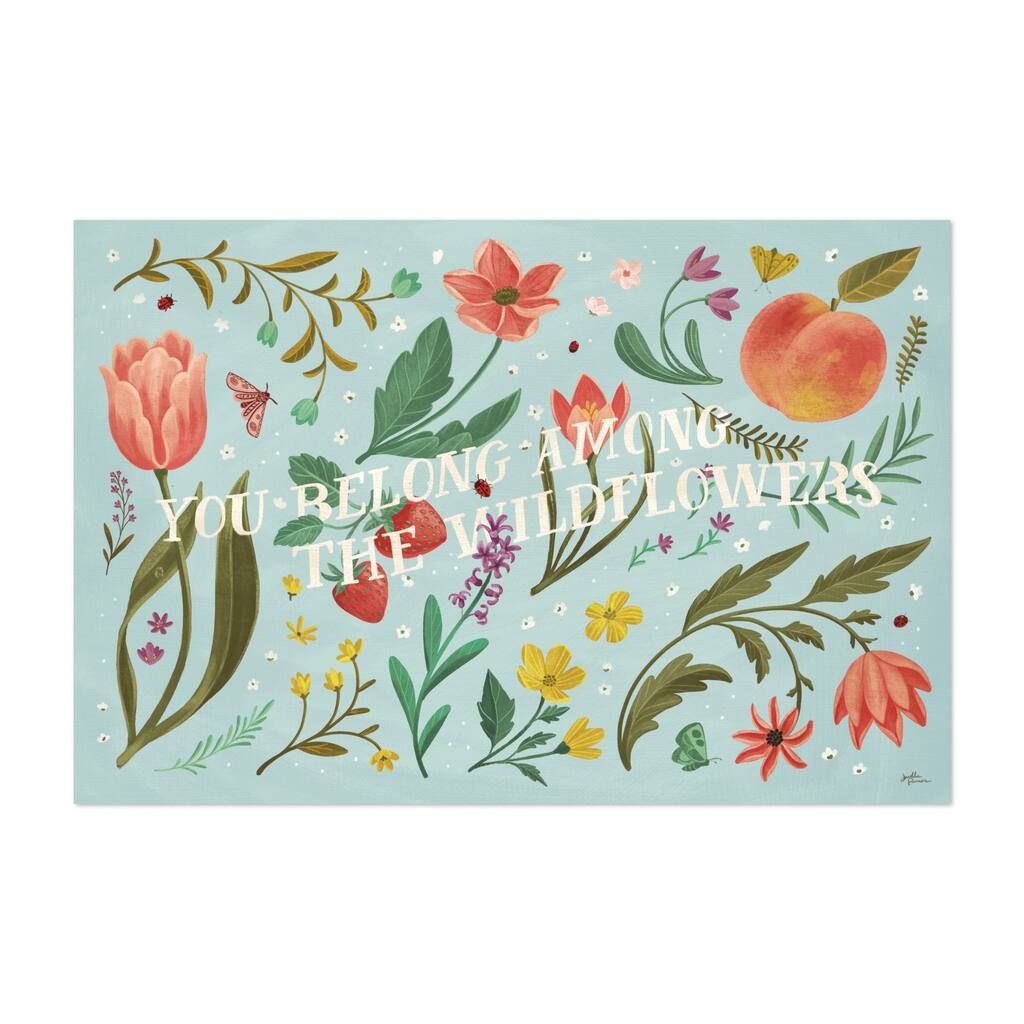 Spring Botanical IV Typography Ferns Florals Flowers Art Print/Poster