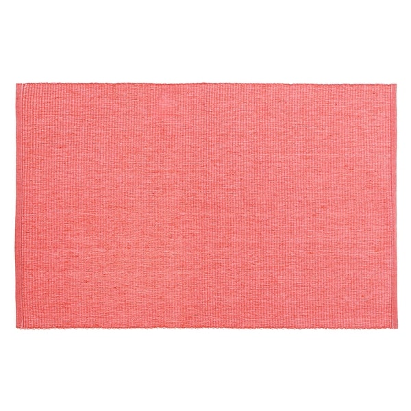 slide 2 of 3, Chambray Ribbed Placemat Coral 13 X 19 - Set of 12
