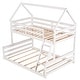 preview thumbnail 14 of 18, Separate Bunk Bed,Two Separate Beds,Twin over Full House Bunk Bed with Built-in Ladder