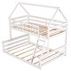 preview thumbnail 14 of 33, Space-Saving Twin Over Full House Bunk Bed with Guardrail and Ladder, No Box Spring Needed