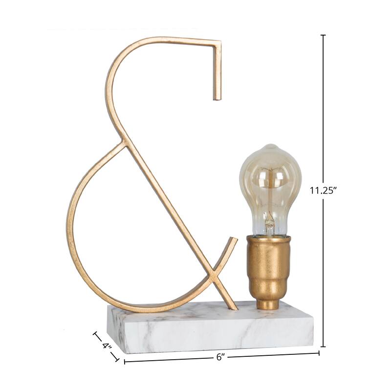 12" Metal Table Lamp Set, Gold (Set of 2) - 11.25