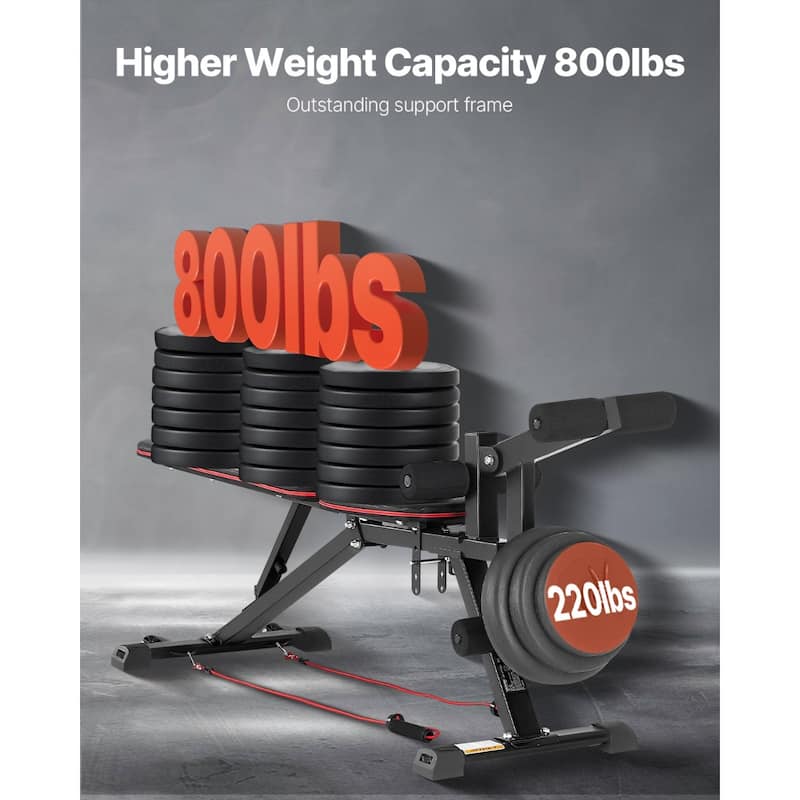 Weight Bench Sit up Bench for Home Gym Strength Training Workout Adjustable - 73.9 x 20.9 x (34.6-39.4)