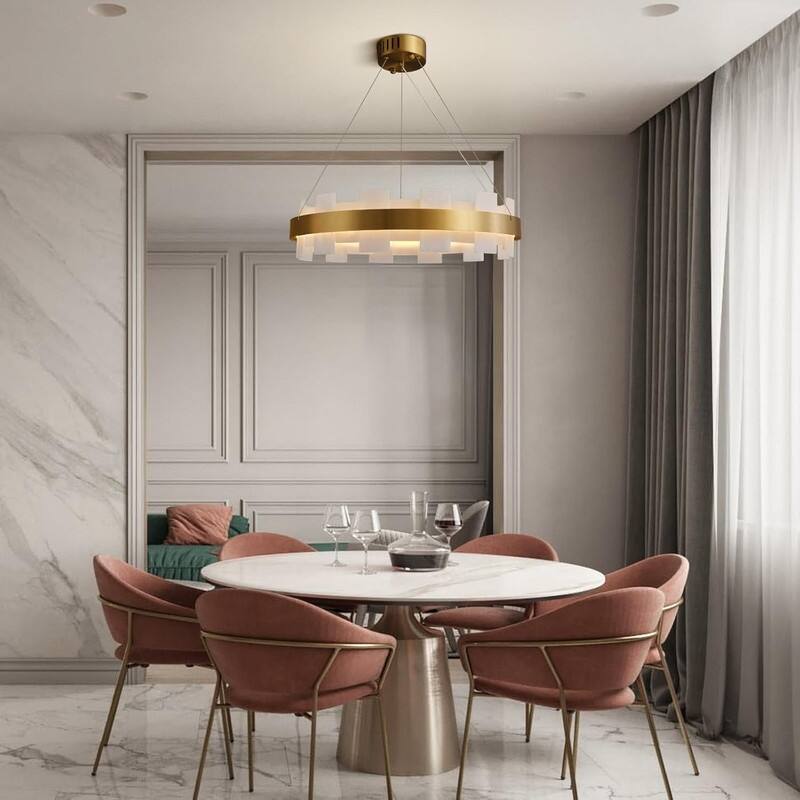 Light luxury marble ring pendant lamp