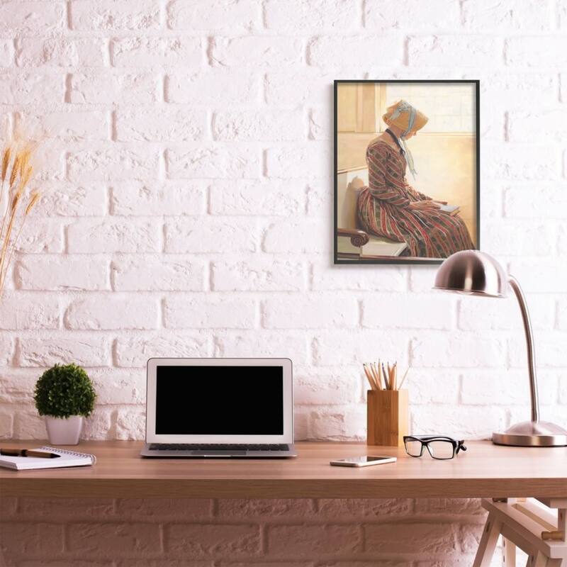 Stupell Female in Traditional Clothing with Book Framed Wall Art