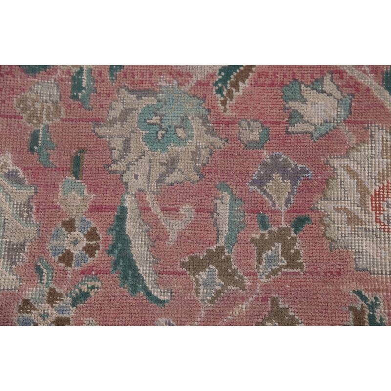 Distressed Tabriz Persian Vintage Rug Handmade Wool Carpet - 9'7"x 10'8"