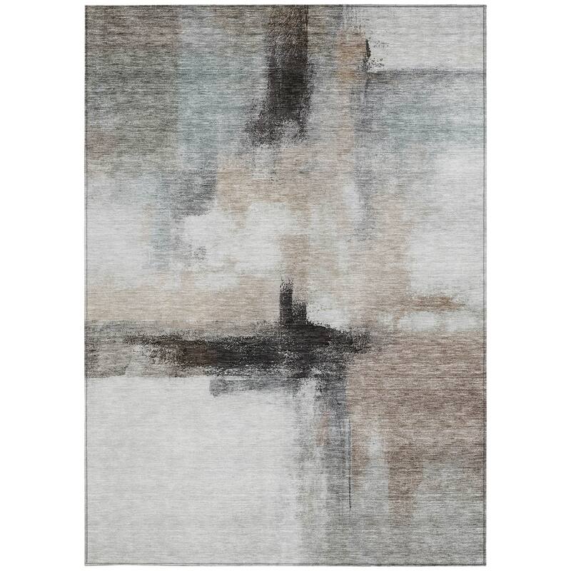 HomeRoots Abstract Transitional Rectangle Outdoor Rug