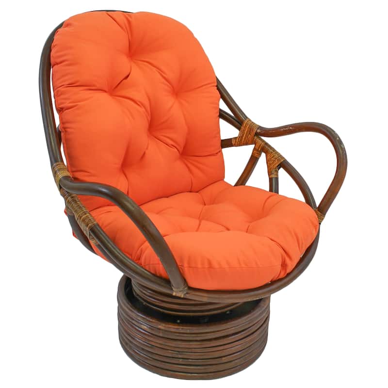 48-inch by 24-inch Twill Indoor Seat/Back Rocker Cushion (Cushion Only) - 48 x 24 - Tangerine Dream
