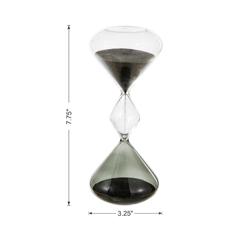 Glitzhome 7.75"H Set of 2 Tri-Layer Two-Tone Color Hourglasses with 15-Minute Sand Timers