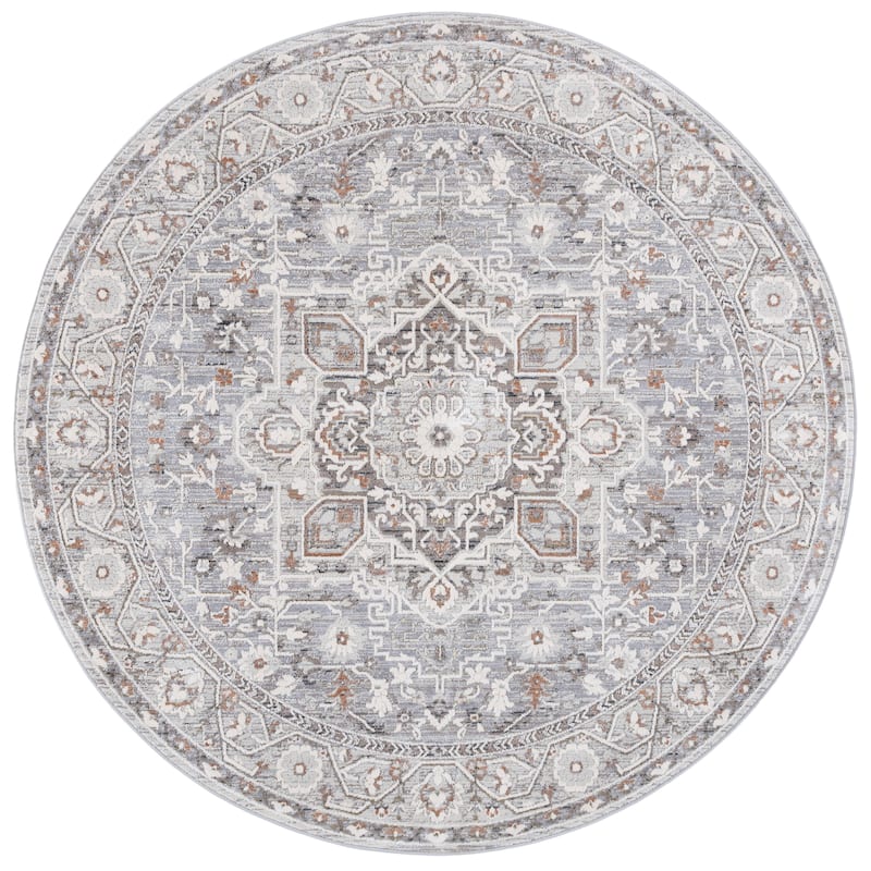 Lauren Ralph Lauren Meera Traditional Rug - Grey/Beige - 6'7" Round