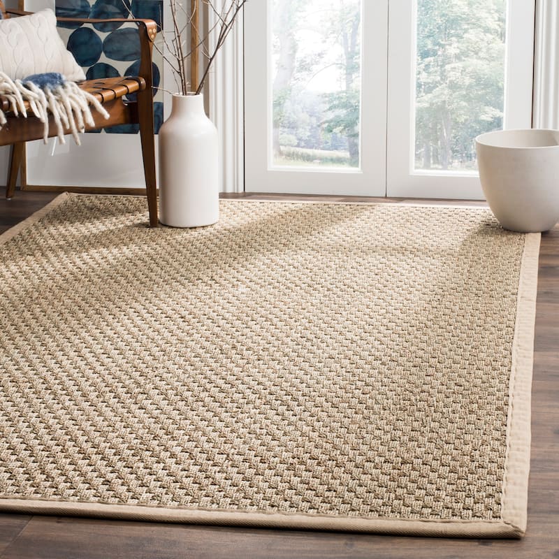 SAFAVIEH Natural Fiber Marina Basketweave Seagrass Rug - 3' x 5' - Natural/Beige